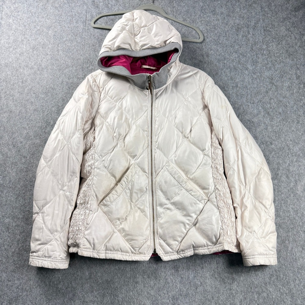 Vintage Eddie Bauer Down Women XL 1936 Skyliner White Goose Down Puffer‎ Jacket